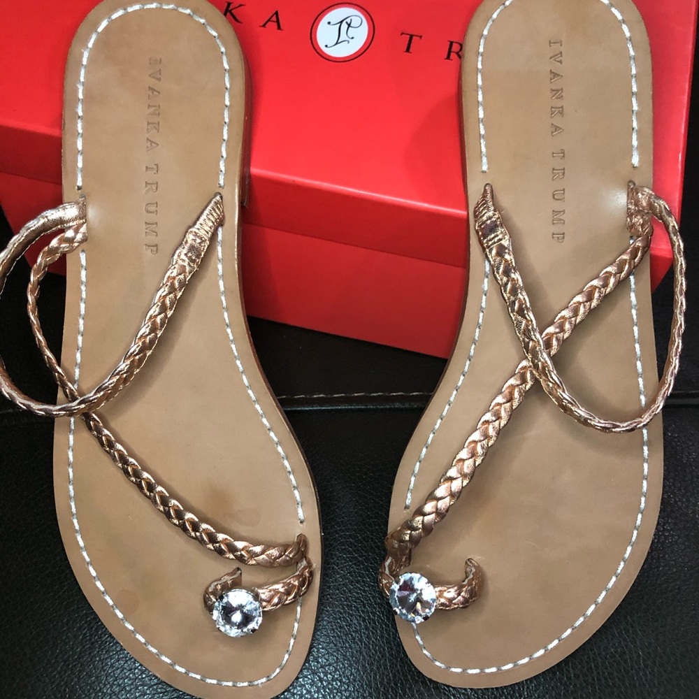 Ivanka Trump-Peggy Rhinestone Toe Ring Sandal
